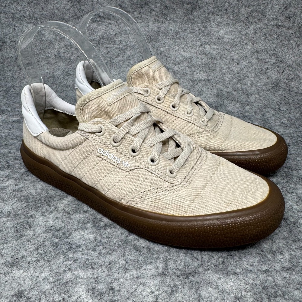 Adidas 3MC Shoes Mens Size 6 Womens 7.5 Beige Brown Gum Sole Sneakers Canvas